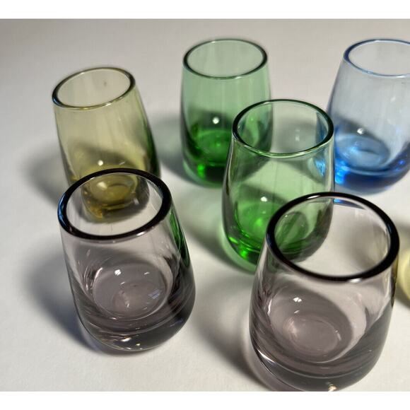 Shot Glasses - 7 Multicolored Single Shot No Cracks or Chips - Picture 2 of 6